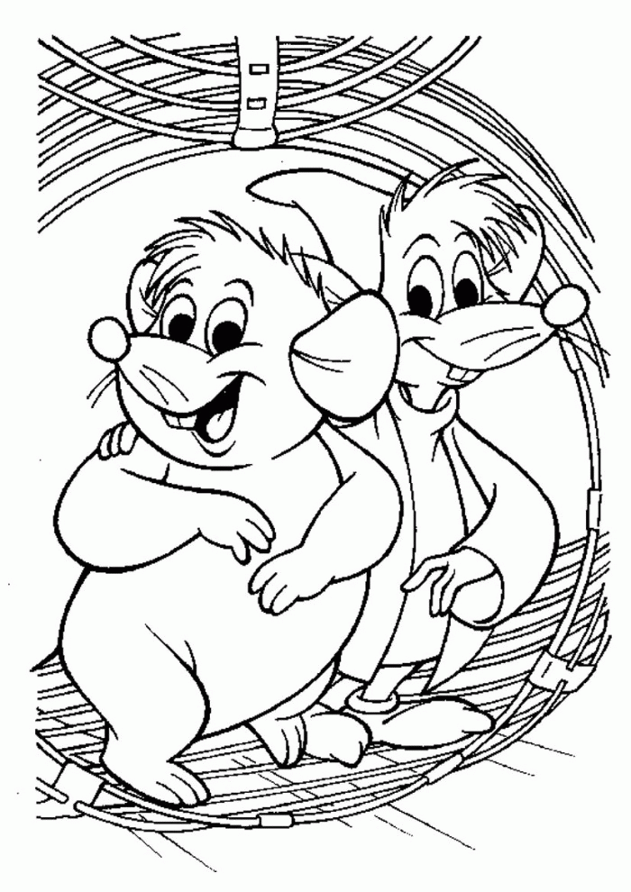 Cinderella Mouse Coloring Pages