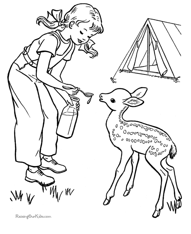 Camping sheet to color for kids | Free coloring pages for kids