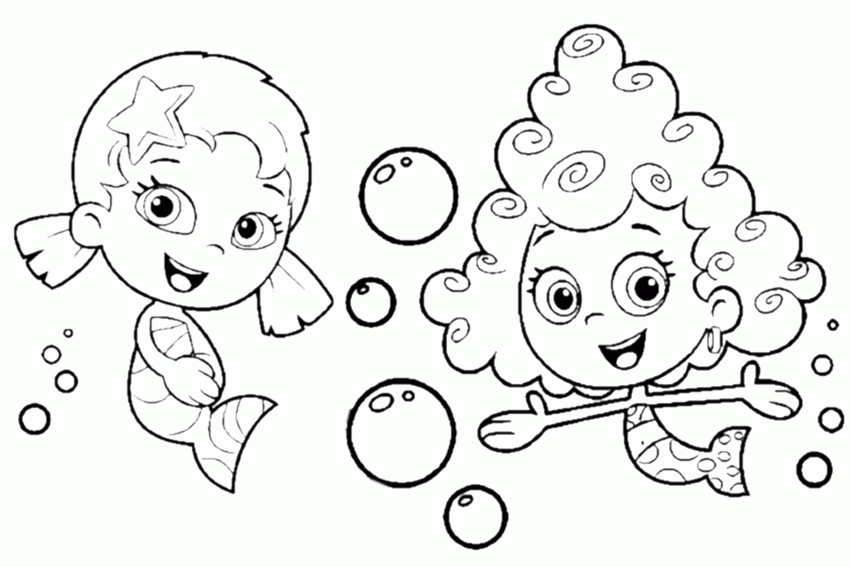 Bubble Guppies coloring pages overview with all sheets on 