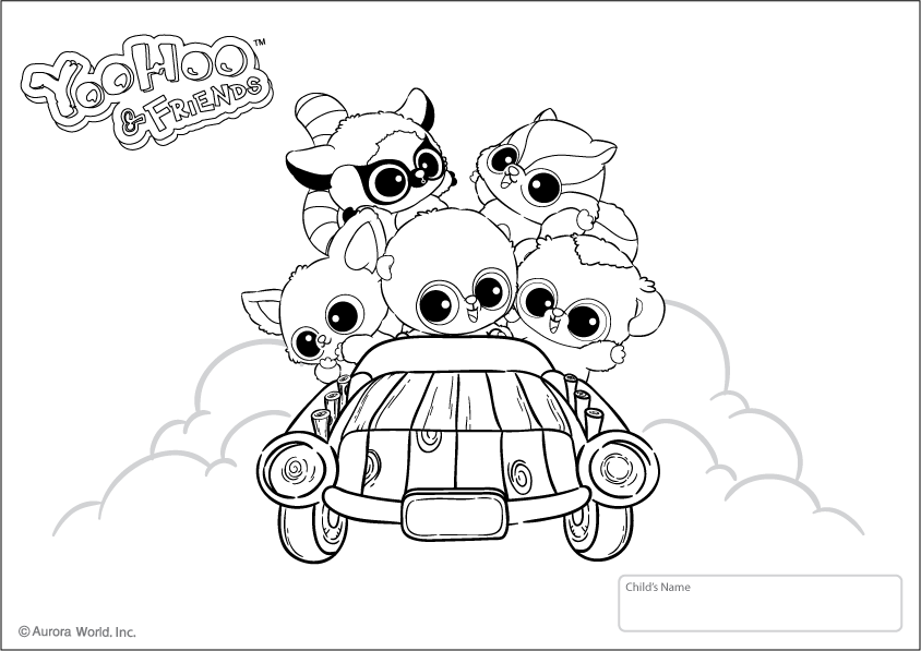 YOOHOO AND FRIENDS Colouring Pages