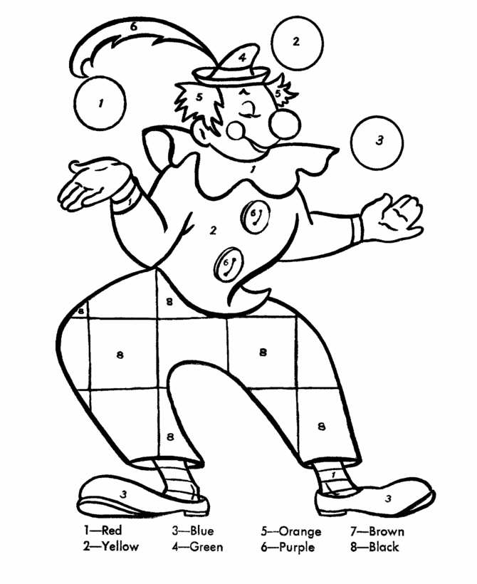 juggling clown Colouring Pages