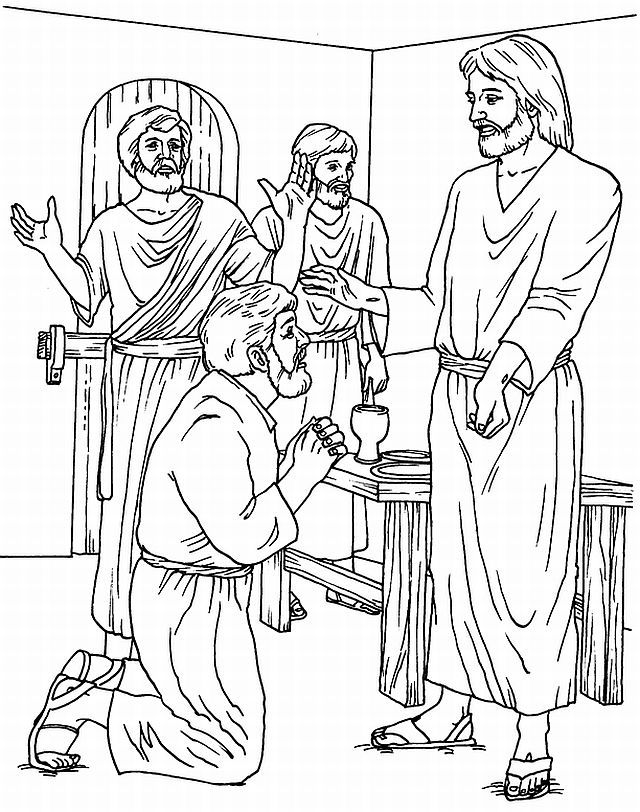 jesus and thomas Colouring Pages