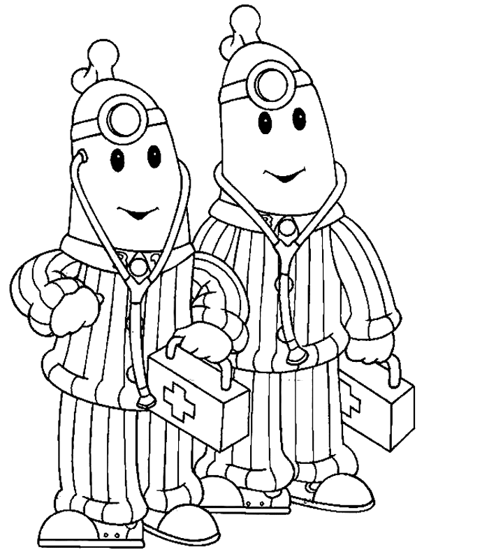 LAMINAS PARA COLOREAR - COLORING PAGES: Bananas en Pijamas para 