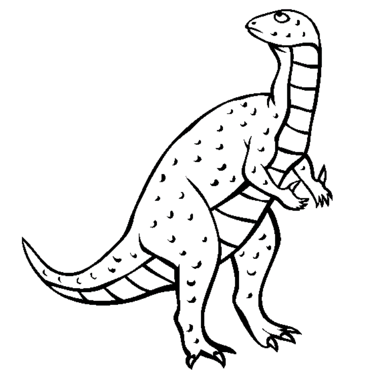 Print Iguanodon Dinosaur Coloring Pages or Download Iguanodon 