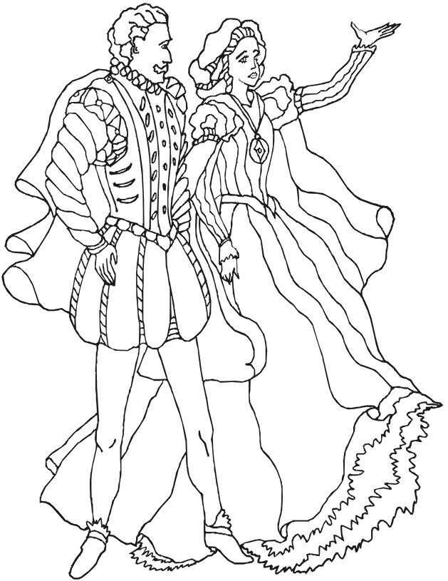 princess coloring page prince dancing