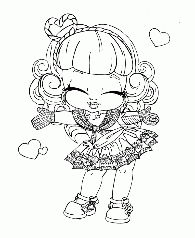 Monster High Purrsephone And Meowlody Coloring Pages - Monster 