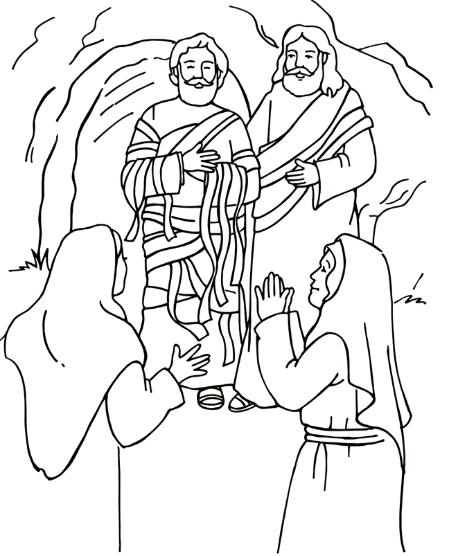 Jesus Raises Lazarus Coloring Page | CCD - Jesus Raises Lazarus from …