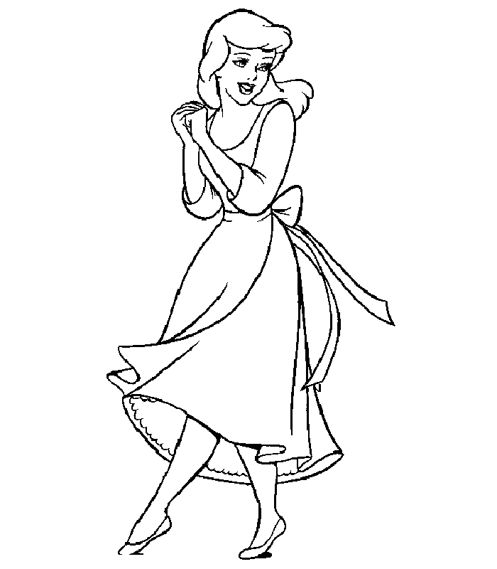 Free cinderella color page | Printable Coloring Pages