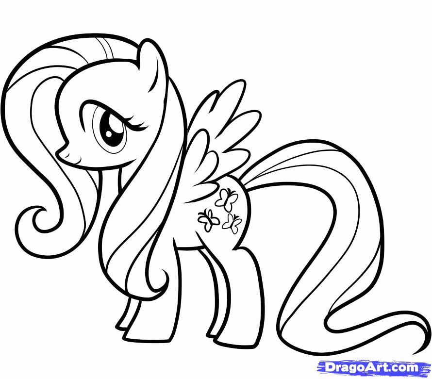 FLUTTER PONIES Colouring Pages