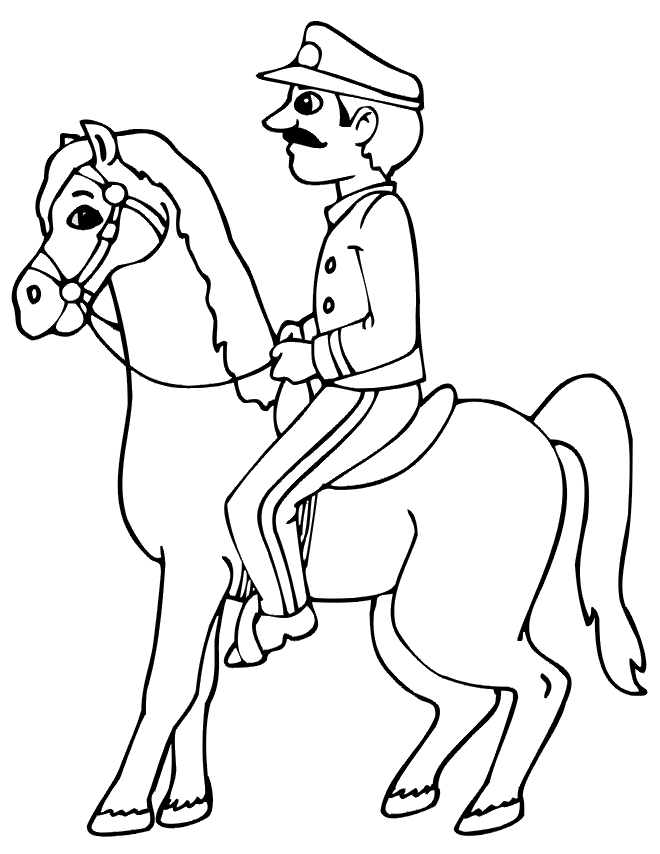police and police horse Colouring Pages