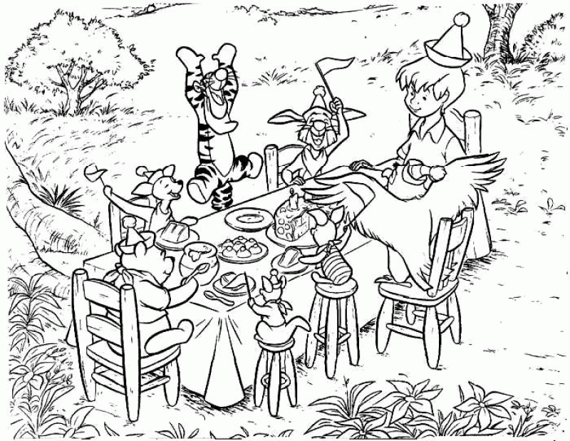 Disney cartoon winnie the pooh characters coloring pages and sheets