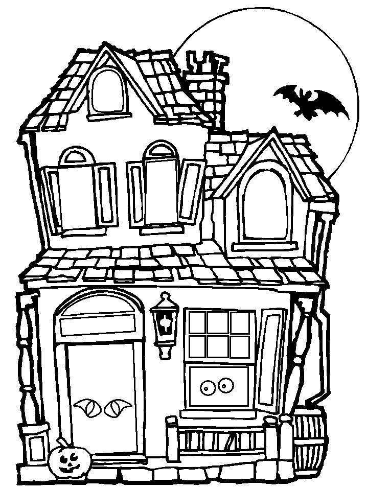 Haunted House Coloring Page | Clipart Panda - Free Clipart Images