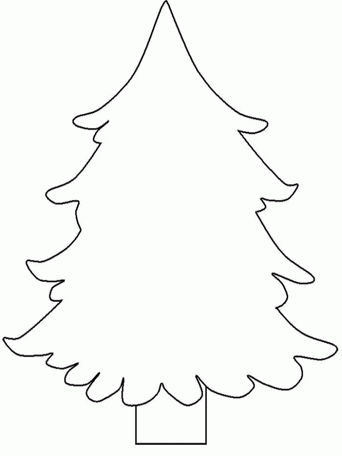 Tree Coloring Pages : Blank Christmas Tree Coloring Page Kids 