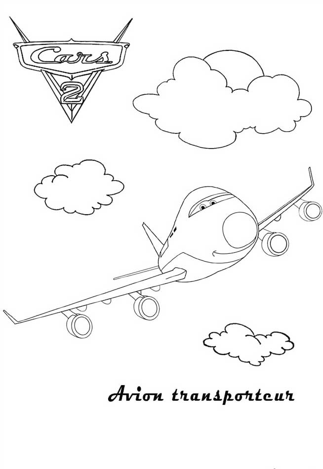 Airplane from Cars Coloring Page
