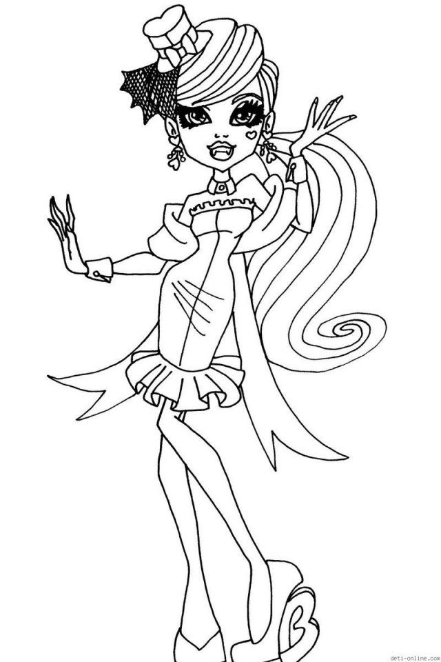 Monster High Dracula Doll Coloring Pages Download Free Printable 