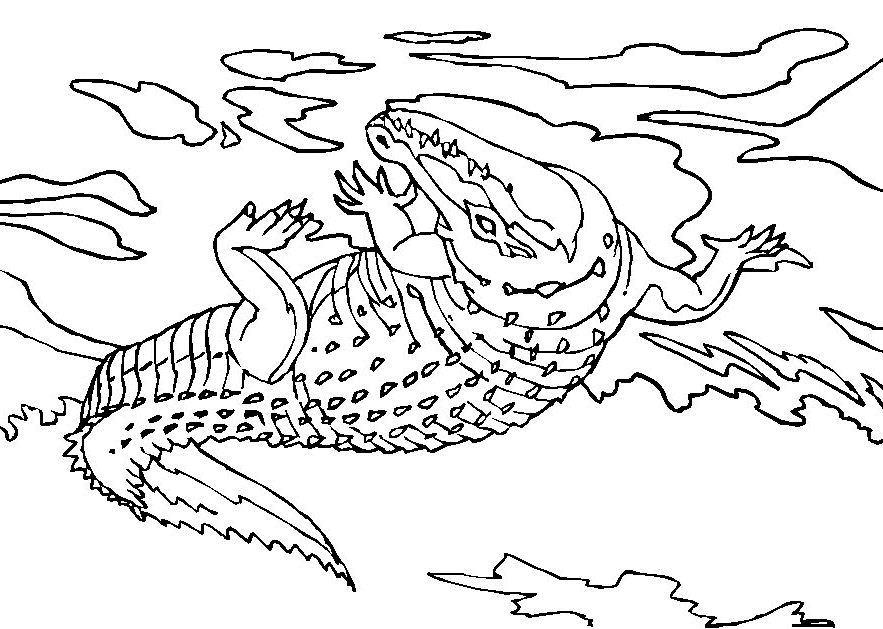 Peter Pan Crocodile Coloring Page - Kids Colouring Pages