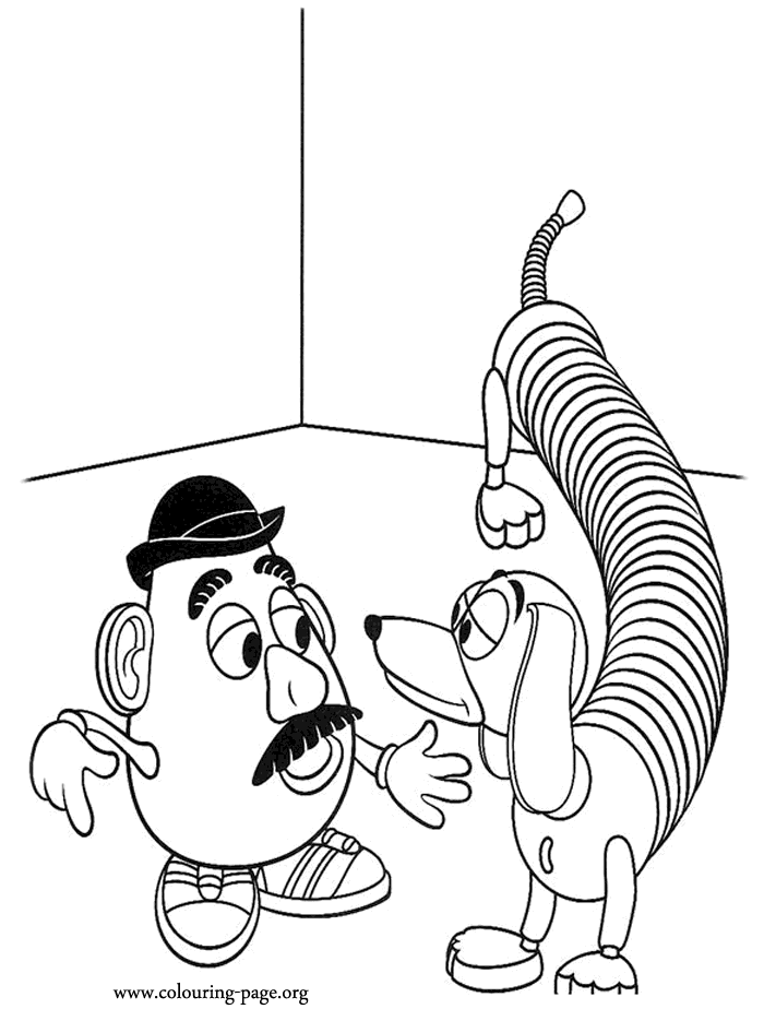 Toy Story - Slinky Dog and Mr. Potato Head coloring page