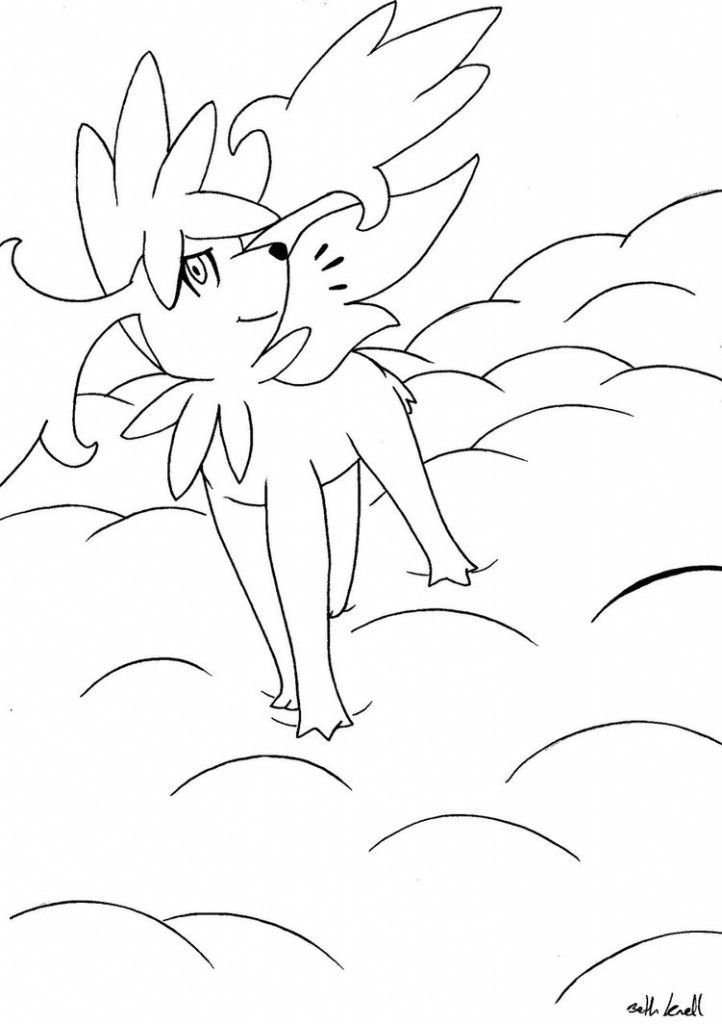 shaymin sky form coloring pages | Coloring Pages For Kids