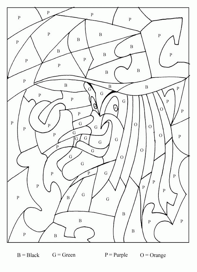Halloween Coloring Pages of Color By Letter Activity | Coloring