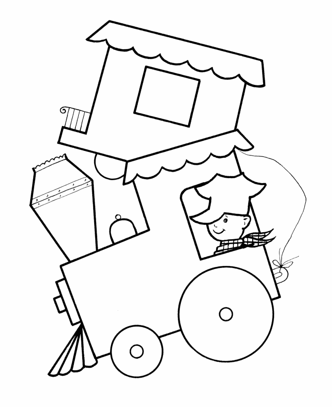 shape train Colouring Pages
