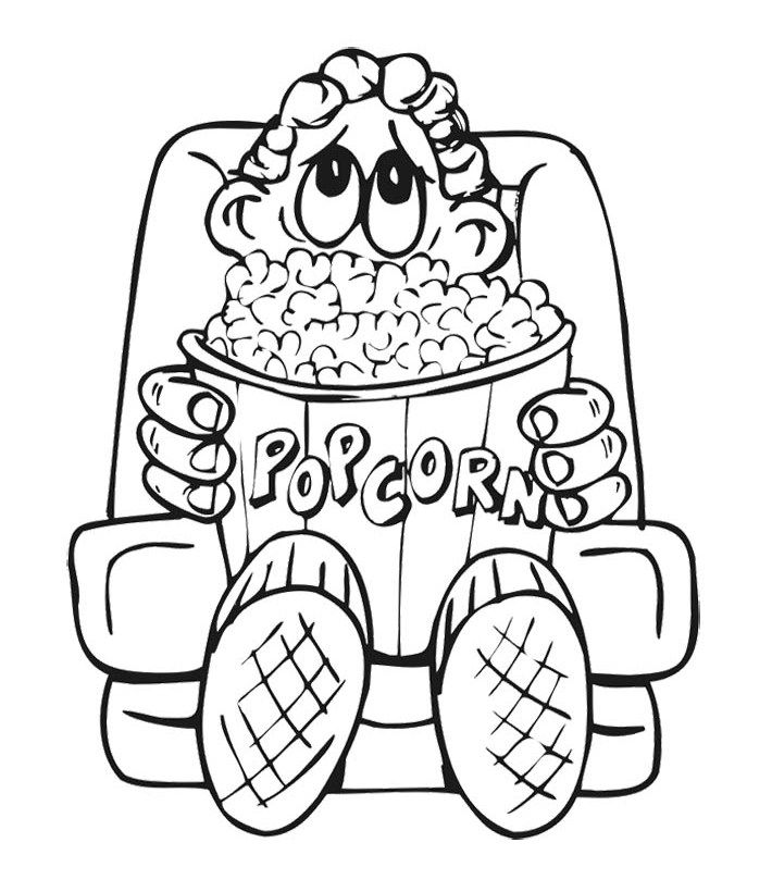 Pictures Snacks Popcorn Day Coloring Pages - Food Coloring Pages 