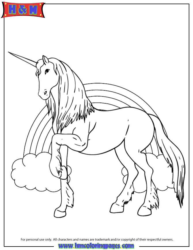 Unicorns And Rainbows Coloring Pages
