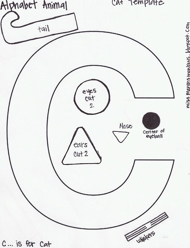 Miss Maren's Monkeys Preschool: Cat template