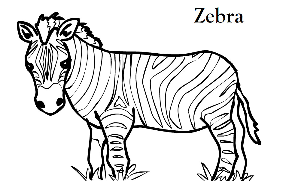 adorable zebra coloring pages for kids | Great Coloring Pages