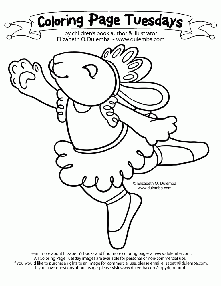 dulemba: Coloring Page Tuesday! - Ballerina Bunny