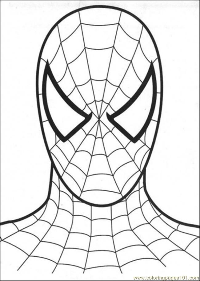 Coloring Pages Head Of Spiderman (Cartoons > Spiderman) - free 