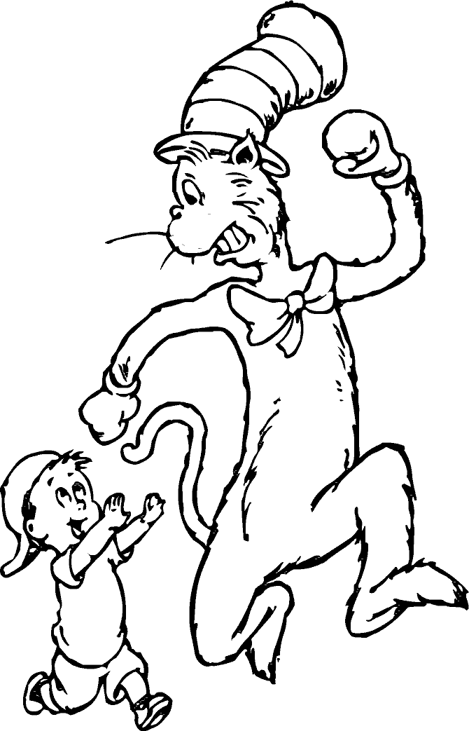 Cat In The Hat Coloring Pages Free Printable