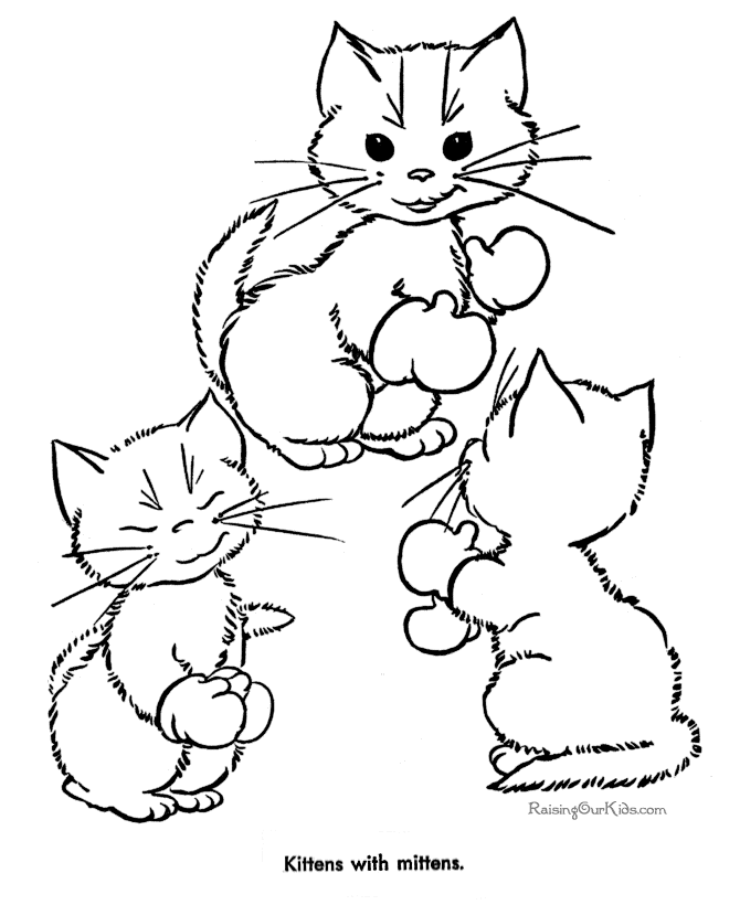 cts and kittens Colouring Pages (page 2)