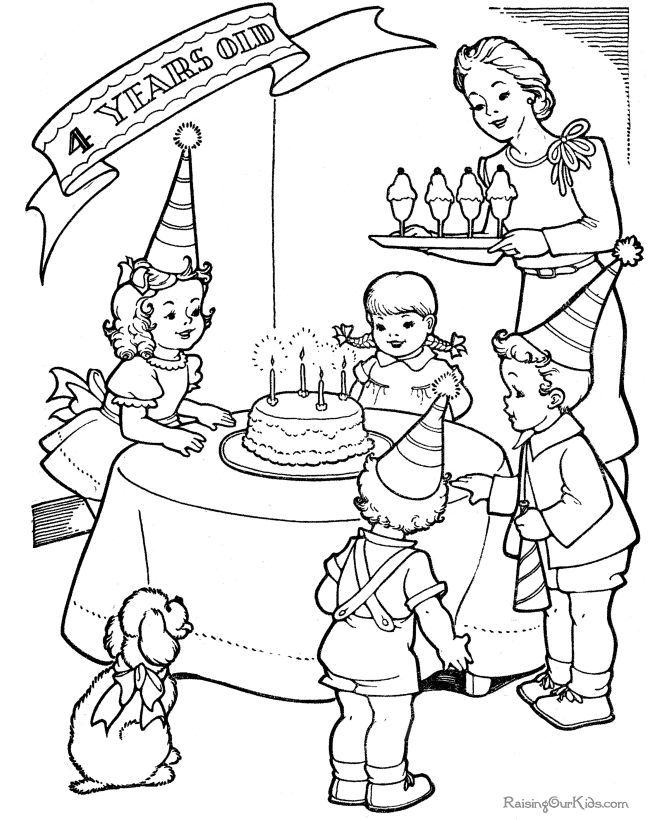 Birthday Party Coloring Pages 6 | Free Printable Coloring Pages