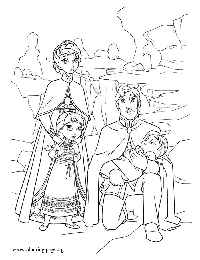 Frozen - The Royal family coloring page