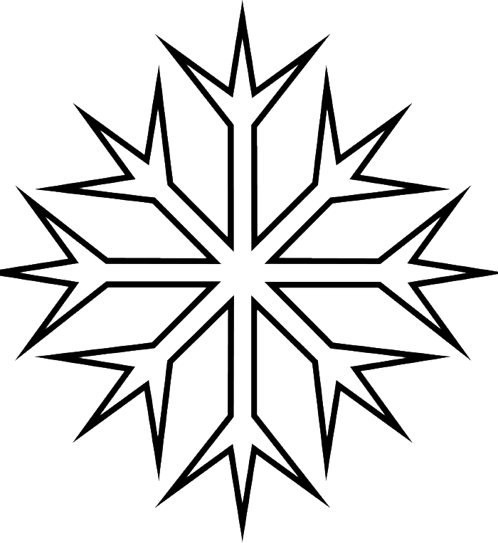 Snowflakes Ranging Sharp Coloring Pages - Winter Coloring Pages 