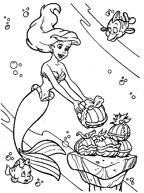 Ariel Just Turned Into Human Coloring Page | Kids Coloring Page