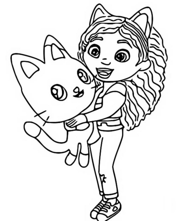 Coloring page Gabby's Dollhouse : Gabby and Pandy Paws 10