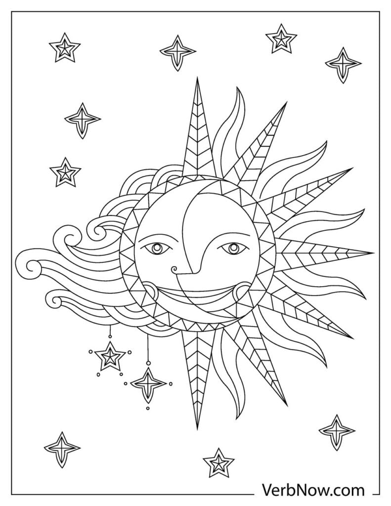 Free SUN AND MOON Coloring Pages & Book for Download (Printable PDF) -  VerbNow