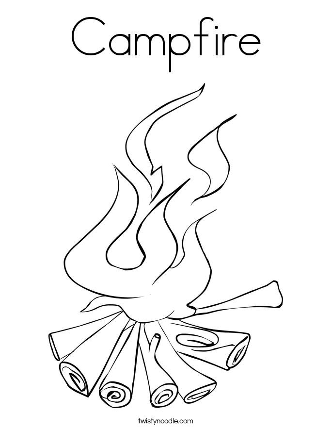 Campfire Coloring Page - Twisty Noodle