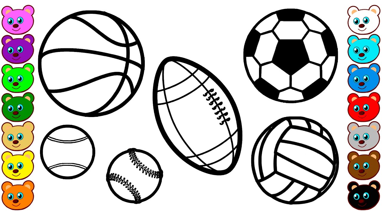 Sport Balls Coloring Pages for Kids - YouTube