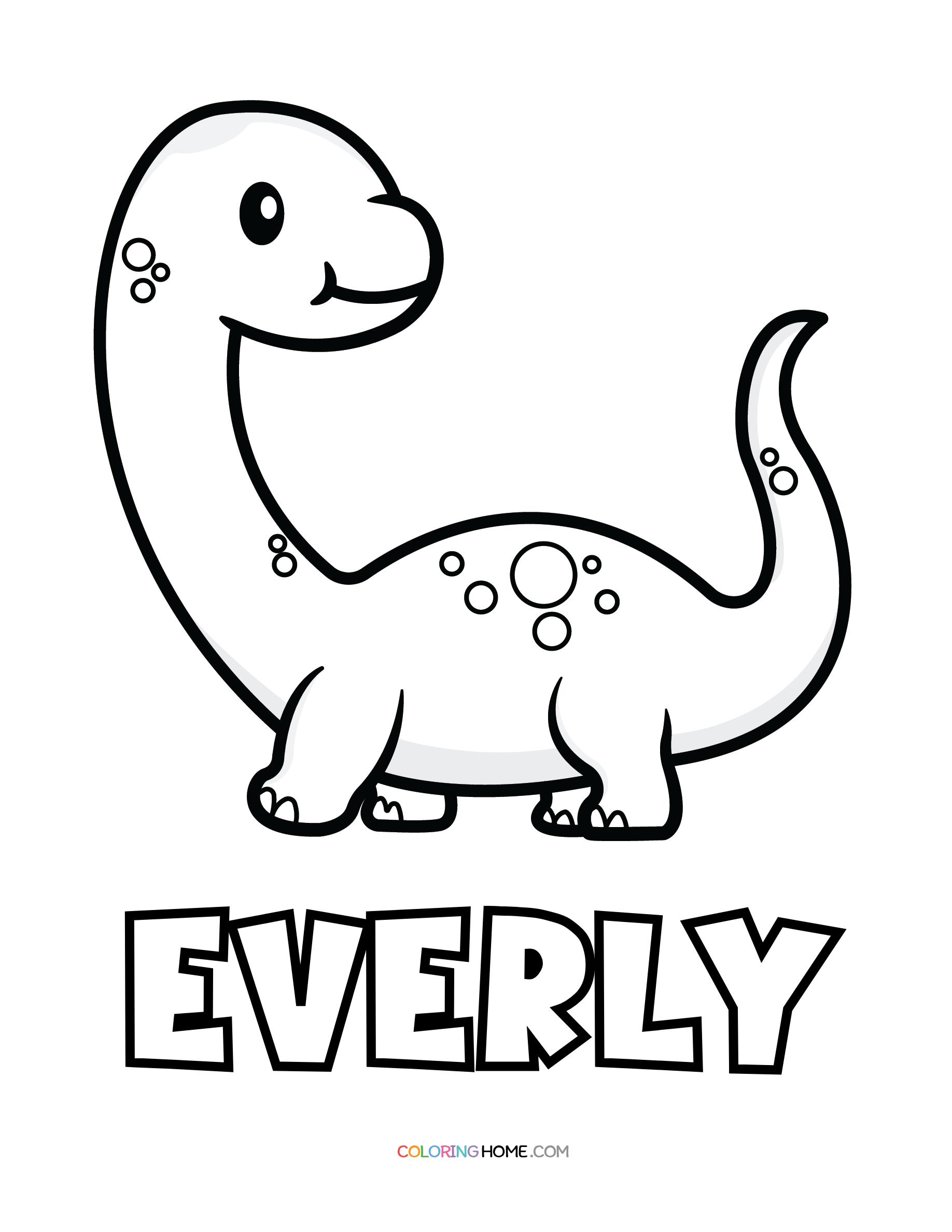 Everly dinosaur coloring page