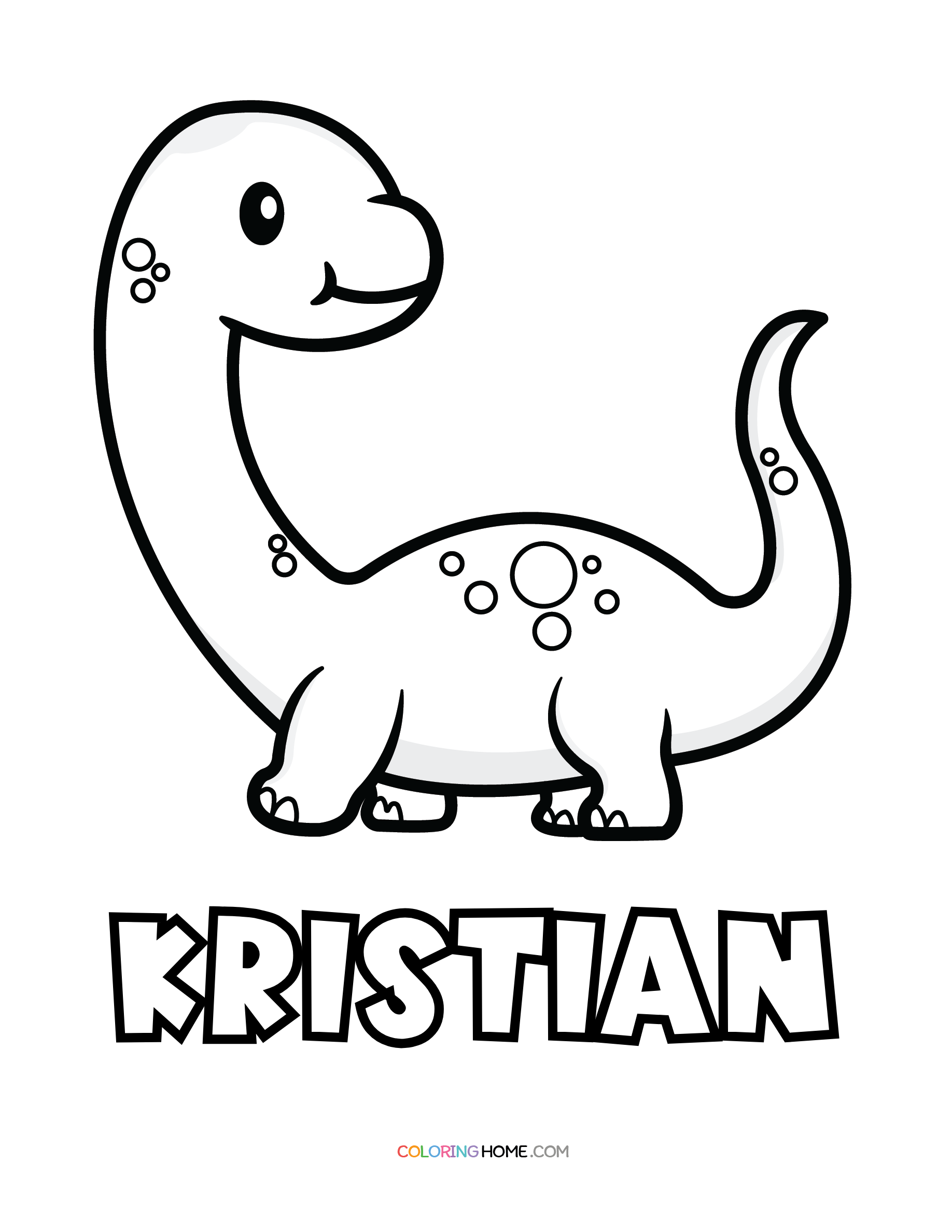 Kristian dinosaur coloring page