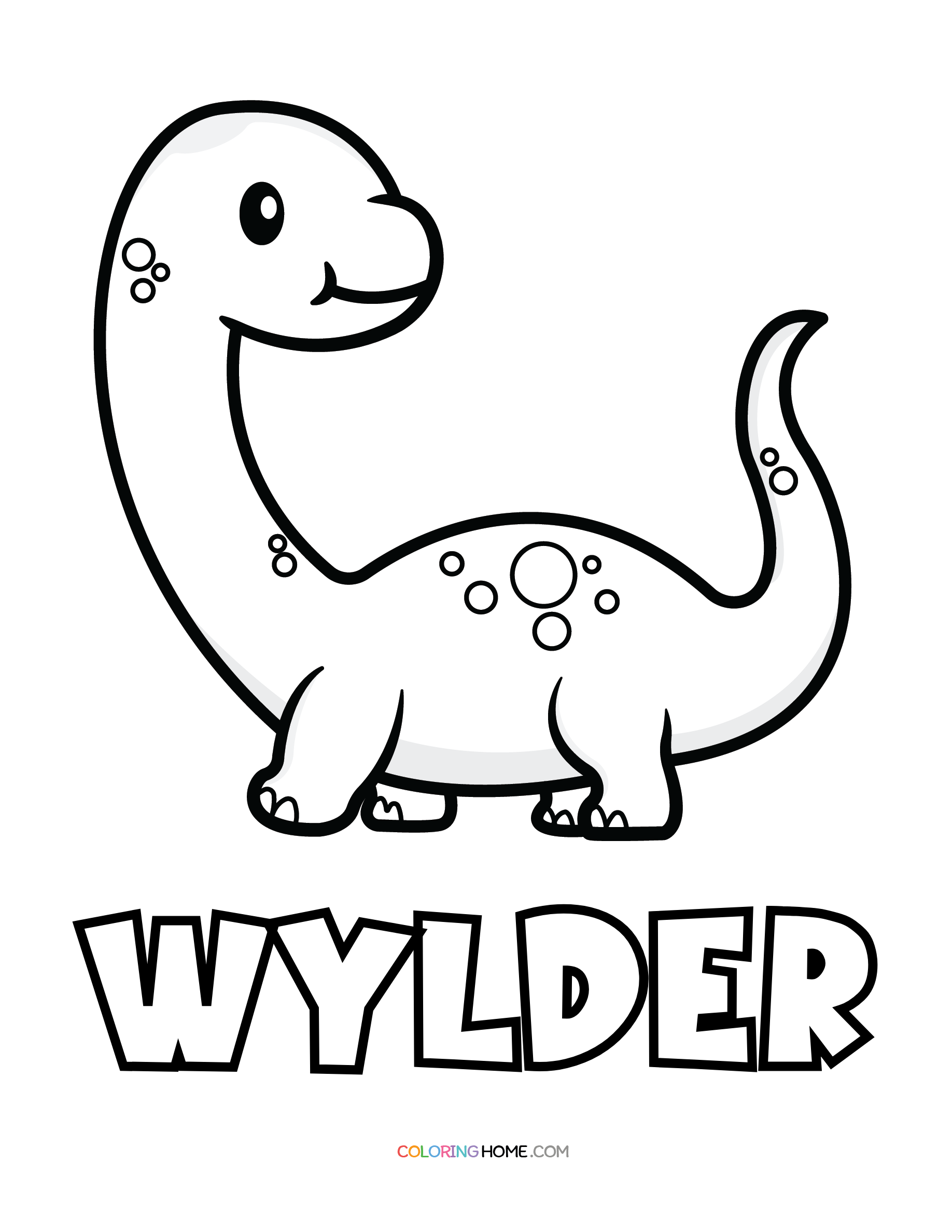 Wylder dinosaur coloring page