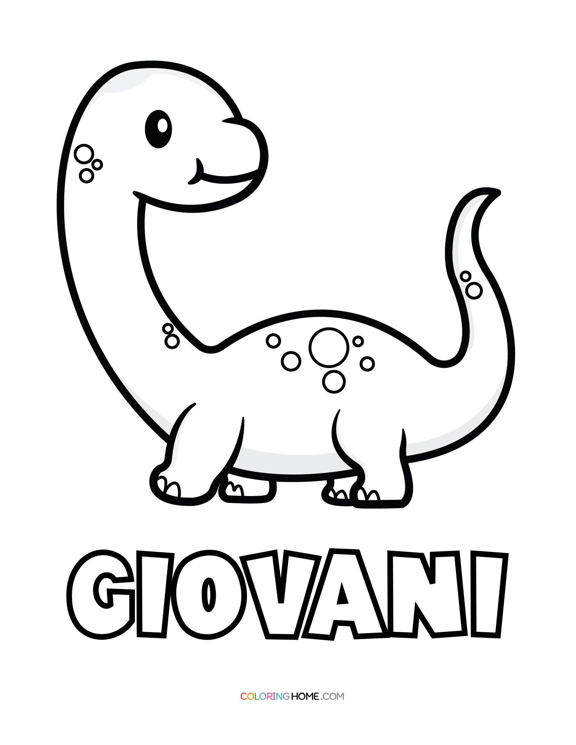 Giovani dinosaur coloring page