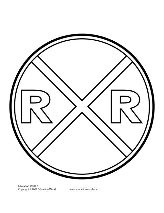 Railroad Sign coloring page | Party Time | Pinterest | Signs ... - Coloring  Library