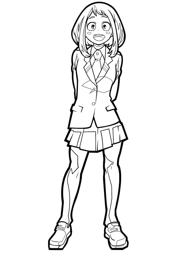 Ochako Uraraka Coloring Pages - Free Printable Coloring Pages for Kids