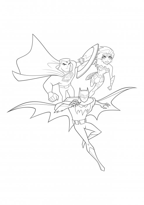 Superman, Batman and Wonder Woman coloring pages, Justice league in action coloring  pages - Colorings.cc