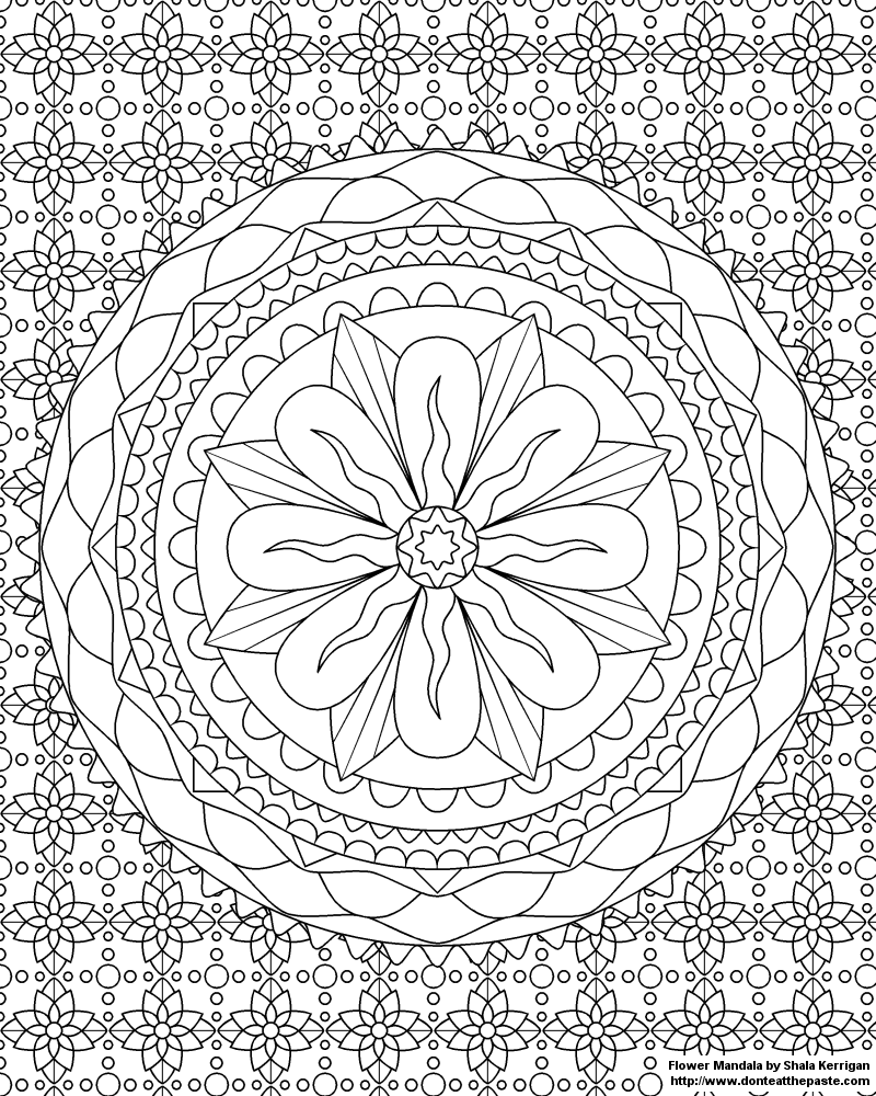 Drawing Flowers Mandalas #117040 (Mandalas) – Printable coloring pages