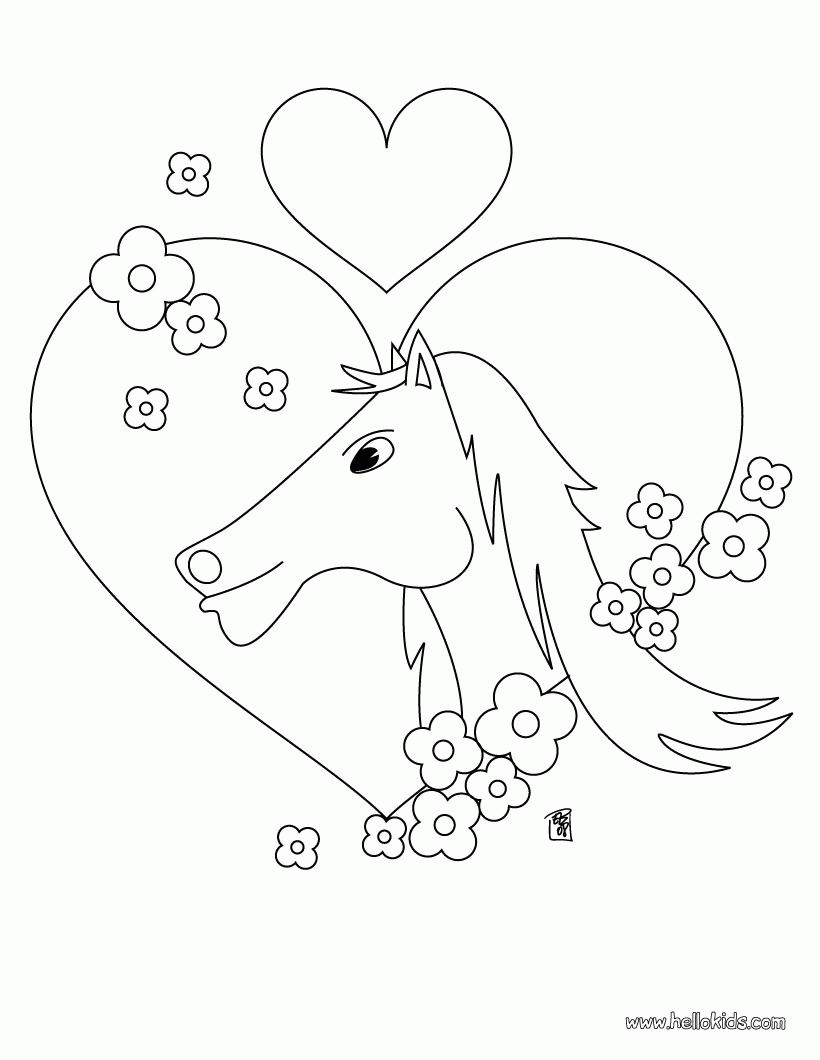 HORSE coloring pages - Kawaii horse