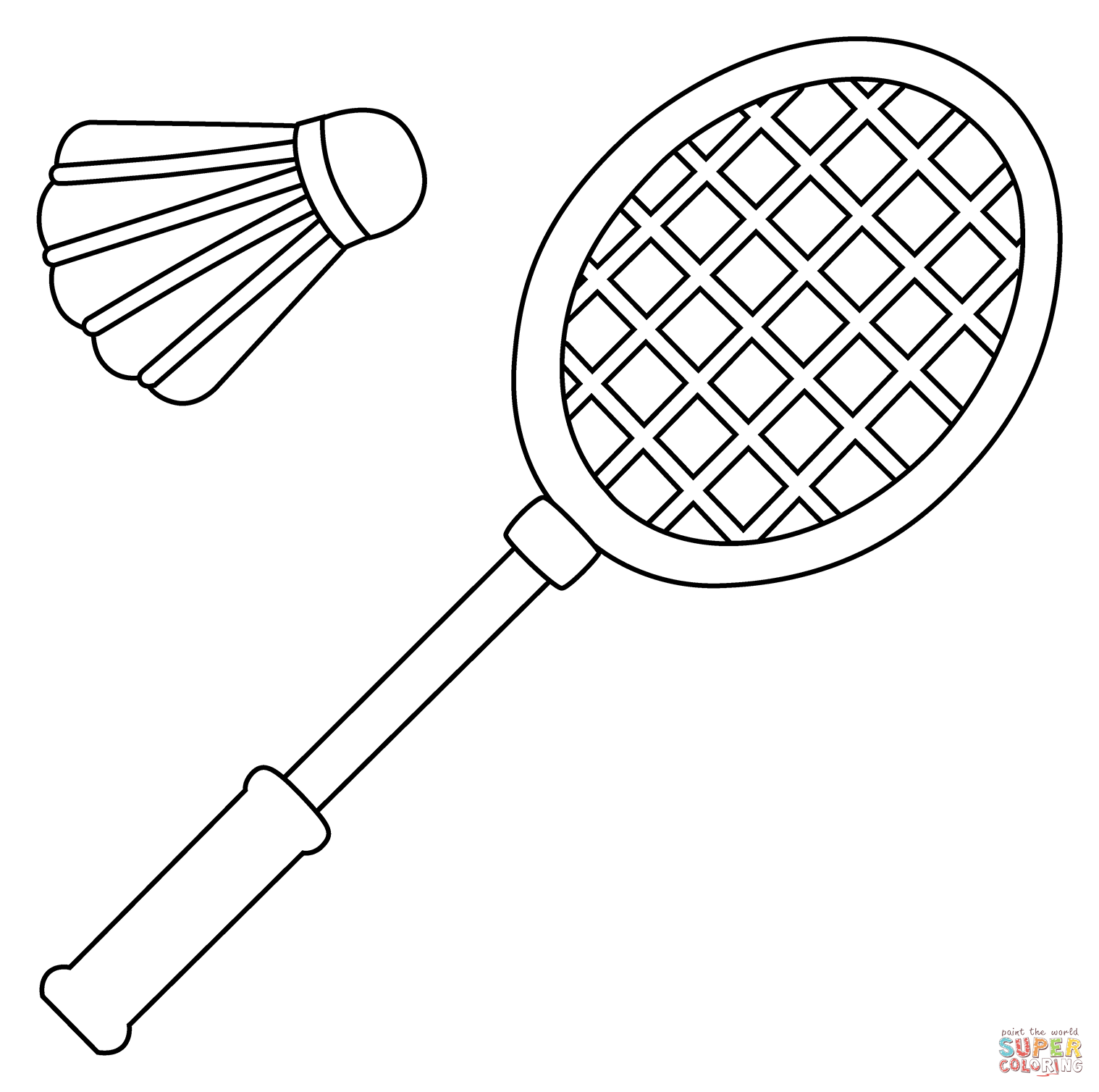 Badminton Emoji coloring page | Free Printable Coloring Pages